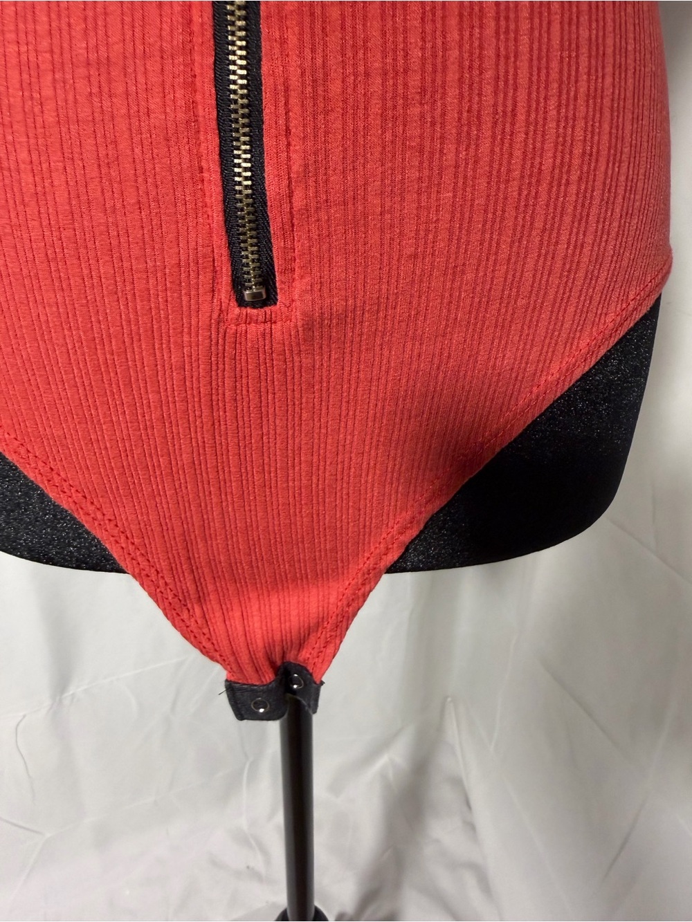 May Pink Ribbed Zip-Front Bodysuit - Picture 5 of 7